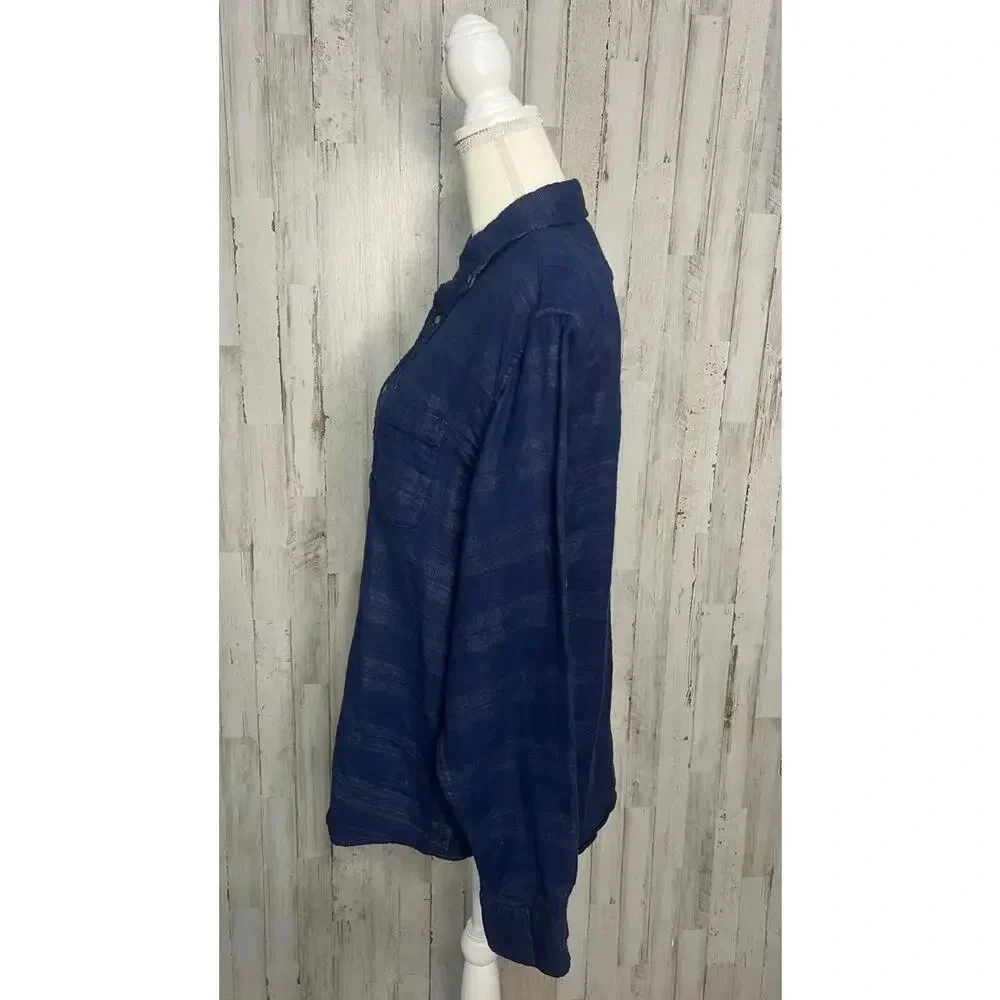 Banana Republic Men's Blue Plaid Long Sleeve‎ Button-Up Shirt Size Large